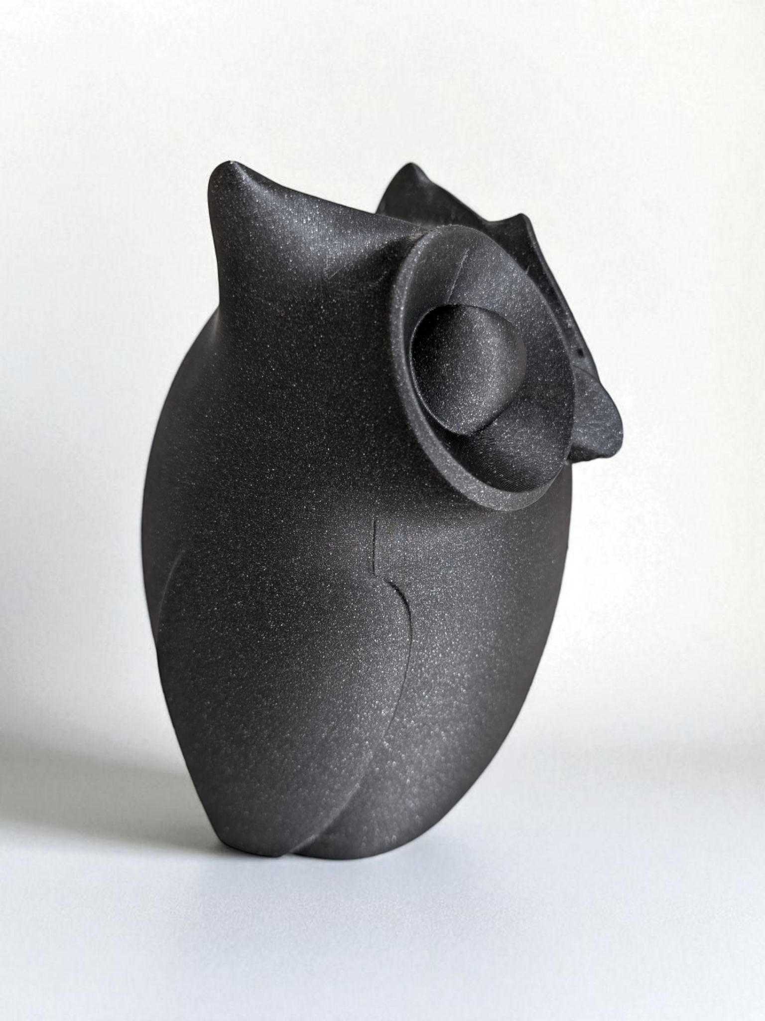 Minimalist Owl Sculpture - Main View with Playful Eyes